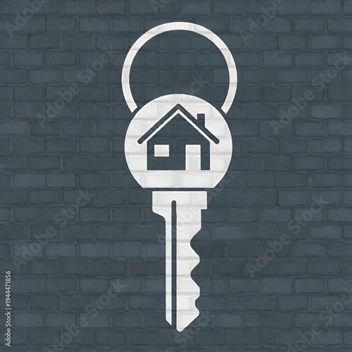 house icon on metal background