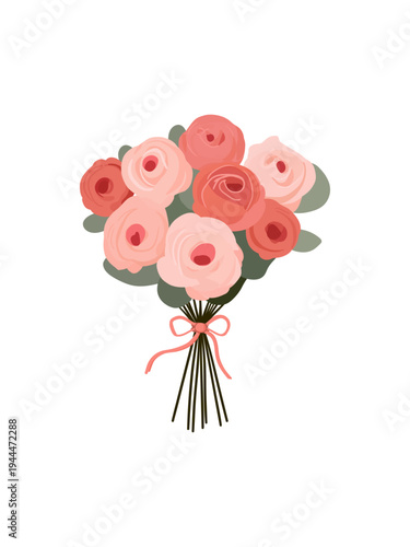 Elegant peach flower bouquet for wedding and greeting cards