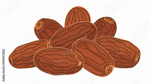 A pile of sweet, brown, oval-shaped dried fruit with natural indentations