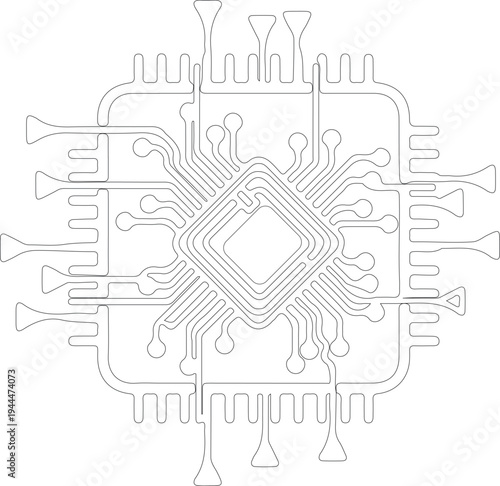 Circuit Board Processor Technology Illustration Microchip Concept