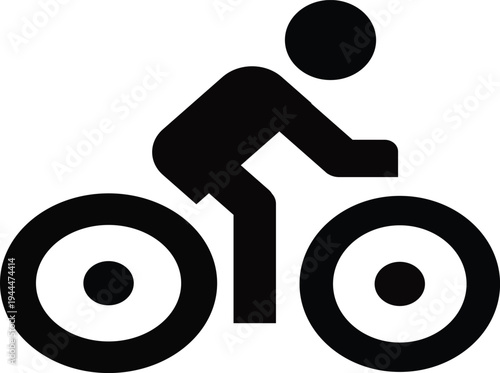 Cyclist Riding Bicycle Icon Sports Cycling Symbol