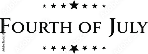 Celebratory text design for the fourth of july independence day holiday