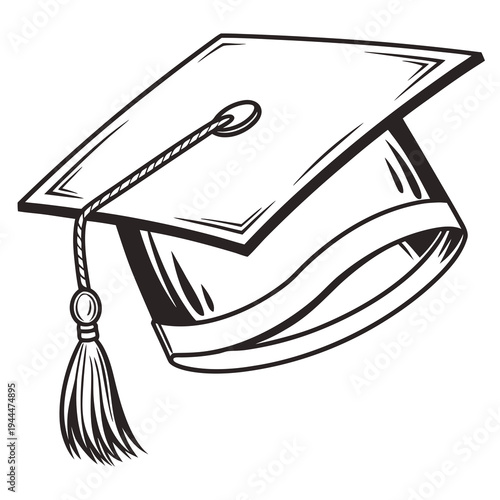 A graduation cap with a tassel hanging from it