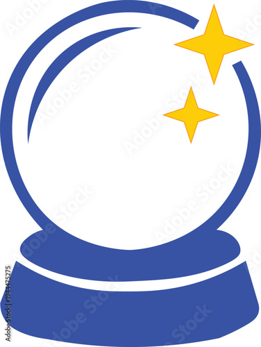 Magic crystal ball icon representing fortune telling astrology prediction mystical spiritual energy and wizard magic concept vector illustration