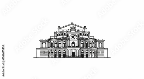Ornate neoclassical building facade with columns, arched windows, and central dome