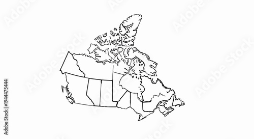 Outline map of Canada, showing provincial and territorial boundaries