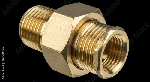 Brass hydraulic pipe fitting adapter connector with threaded coupling