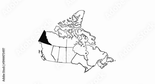 Outline map of Canada with one province highlighted