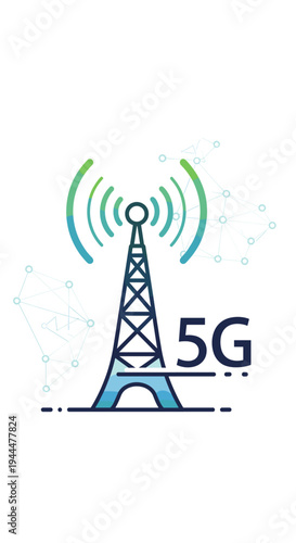 5G Network Communication Tower Symbol.