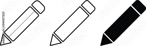 Pencil icons set. Writing and drawing sign. Creative Design Symbols. Graphite pencil and sketch icons
