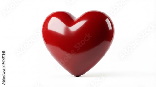 Shiny Red Heart Symbol of Love and Affection.