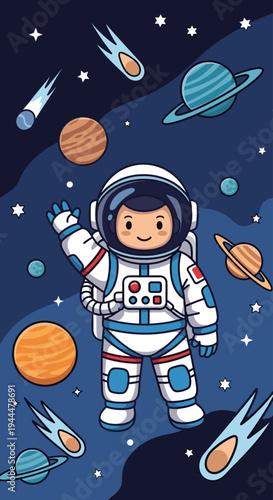 Astronaut in Space Suit Smiling.