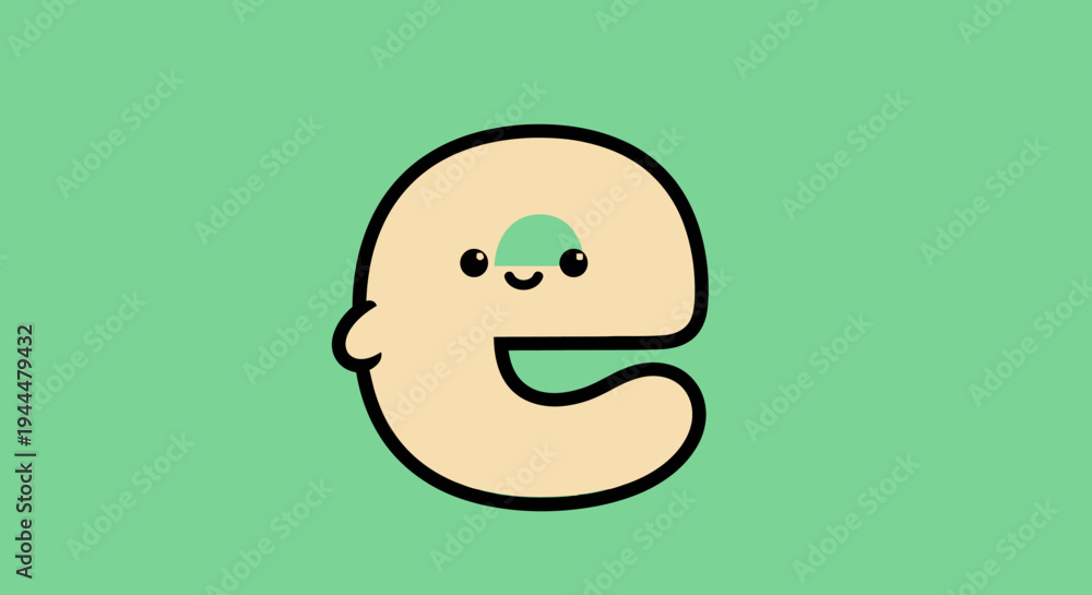 Obraz premium Cute Cartoon Letter 'e' with a Smiling Face