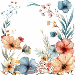 boho floral border clipart, watercolor botanical illustration, isolated on white background --raw --stylize 150 --v 6 Job ID: 5d661279-2730-4810-aaa4-658902e8c2af