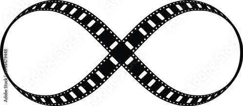 Infinite loop symbol created from filmstrip imagery
