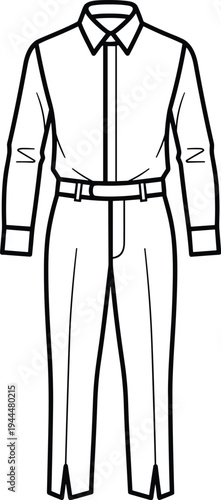 Outline of a Collared Shirt and Trousers clothing apparel