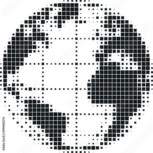 Earth Globe Square Halftone