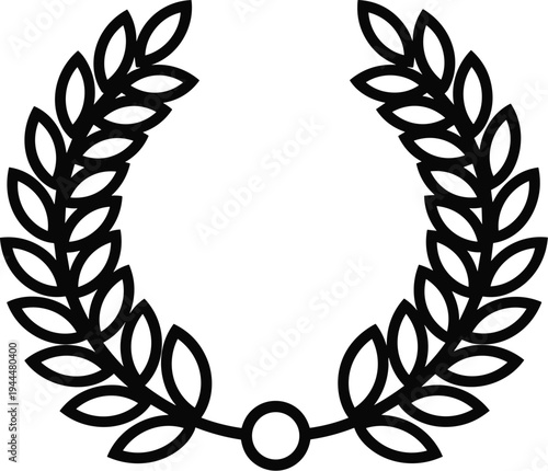 Laurel Wreath Silhouette with Transparent Background victory award