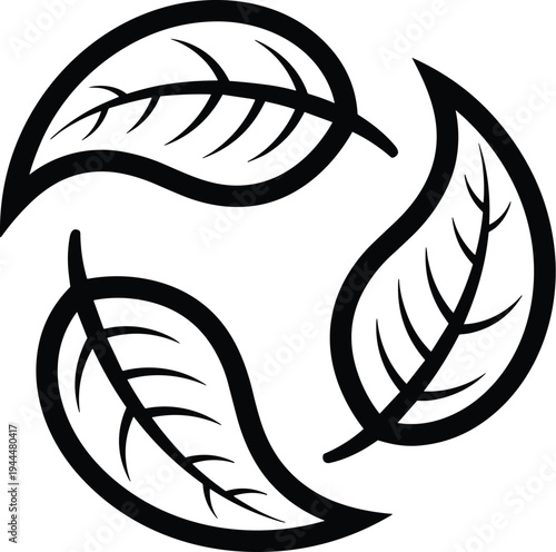 Three Leaf Recycling Symbol Silhouette recycle nature