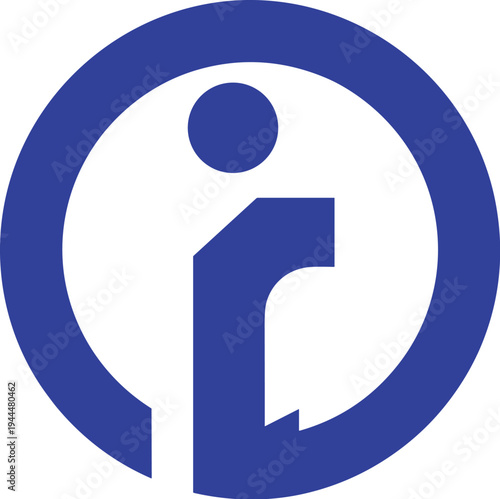 Blue Information Symbol Silhouette circle letter