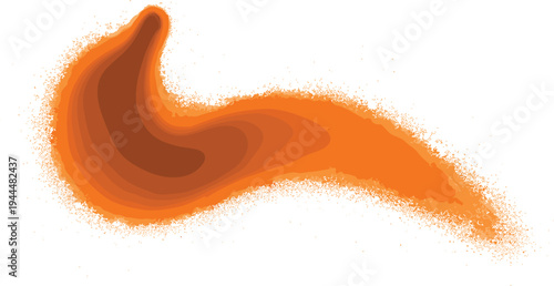 Abstract orange spray paint texture on white background, aerosol graffiti splatter effect, grainy paint dispersion, artistic street art element, bright orange