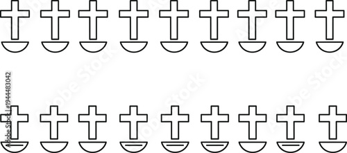 Black and white of crosses on bowls pattern