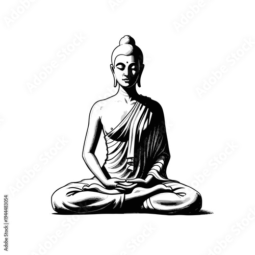 Serene Buddha statue in meditation pose, symbolizing peace and enlightenment