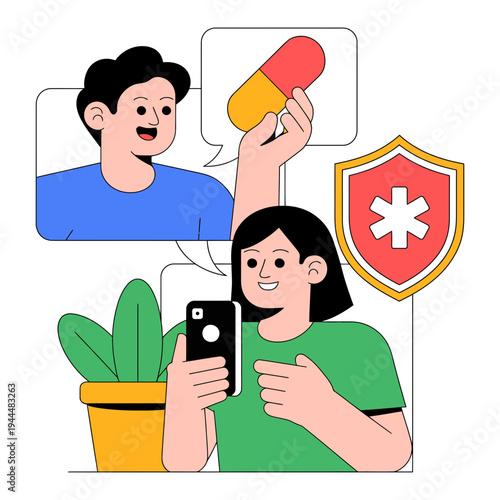 A medical consultation online with a doctor and patient using a smartphone