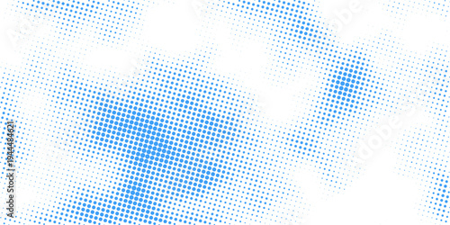 Transparent Dot Vector Gradient Blue Color Halftone Background Staggered Dots Pattern Abstract. Pop art pattern in comic style