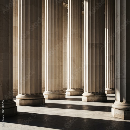 Wallpaper Mural Repeating architectural columns with one space left empty, showing structure and the deliberate void in the sequence, linear, design, organized Torontodigital.ca