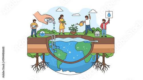 People Saving Earth with Recycling Efforts.