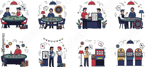 Vector Set of Soldiers in Uniform with Military Equipment Including Maps Radio Walkie Talkie and Backpack for Defense and Strategy Concept