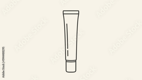 Slim white cosmetic tube with a thin nozzle cap ideal for eye cream, lip balm, or specialized skin treatment product illustrations.