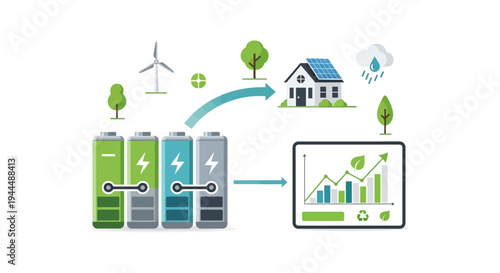 Sustainable Home Energy System: Renewable Power Generation, Battery Storage, and Eco-Friendly Consumption with Growth Trend