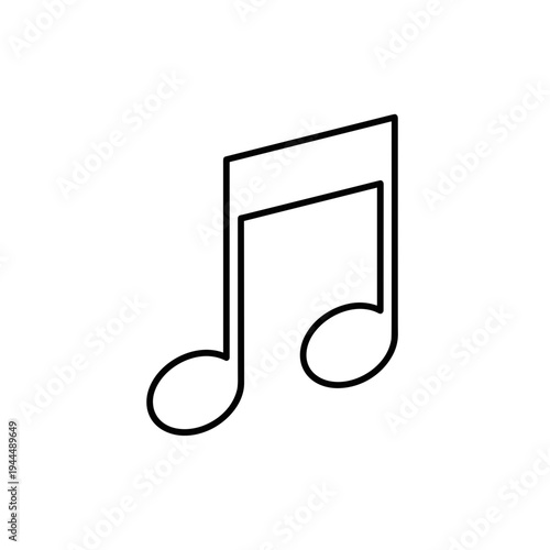 Simple black outline of a musical eighth note symbol on a white background