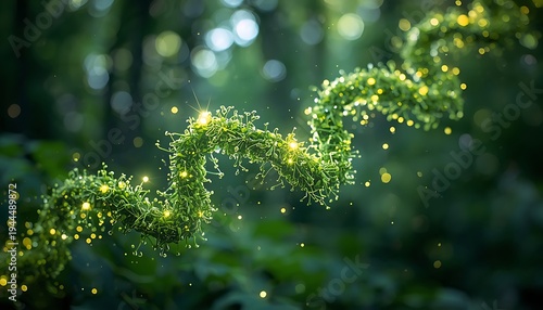Dna double helix tropical  bond on the jungle sunshine reflection