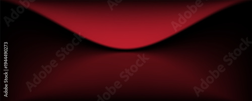 Abstract gradient podium background. Empty red 3D studio background. Clean scene for product presentation mockup template. eps 10