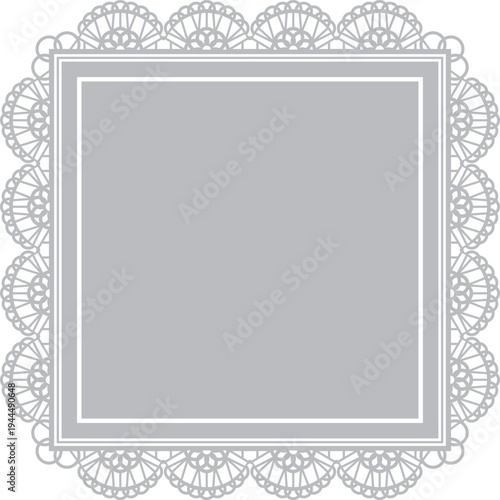 エレガントなレースのフレーム　グレー