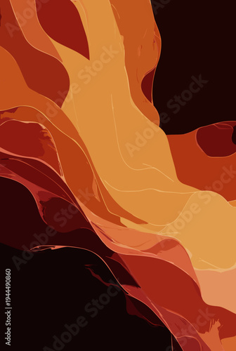 Abstract red orange gradient waves background