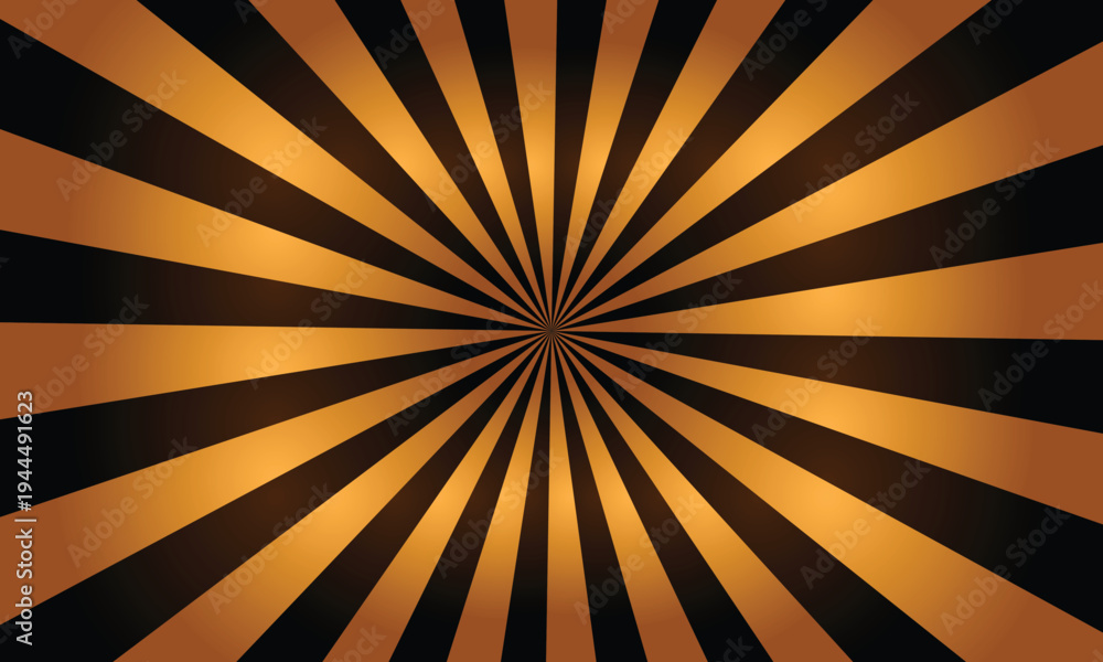 Obraz premium Warm orange and deep black beams extend from a central point showcasing vibrant energy