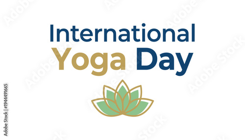 International yoga day celebration with lotus flower