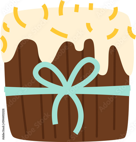 Easter Kulich with Sprinkles