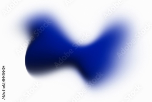 Abstract Blue Liquid Gradient Blob With Black Shadow On White Background