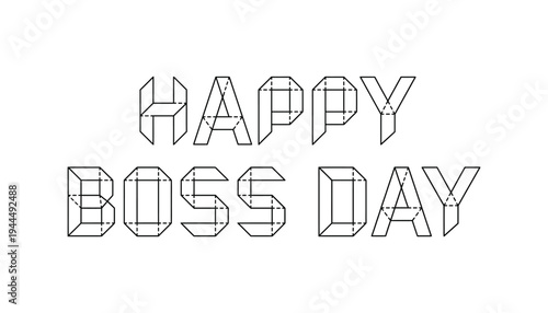 Happy boss day message in 3d block letters