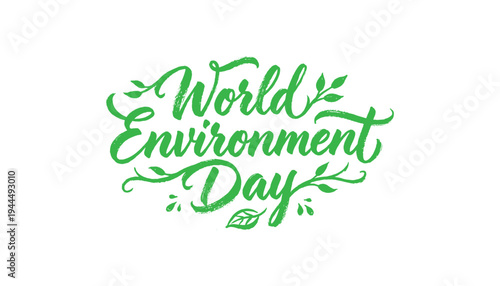 World environment day celebration with green leaves