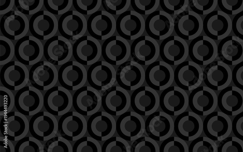 black and gray color circle seamless pattern for background, black and white seamless pattern