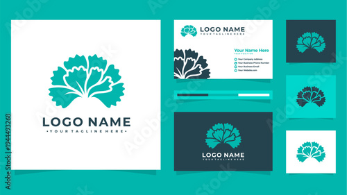Teal Flower Logo Vector: Minimalist Botanical Branding for Spa and Wellness