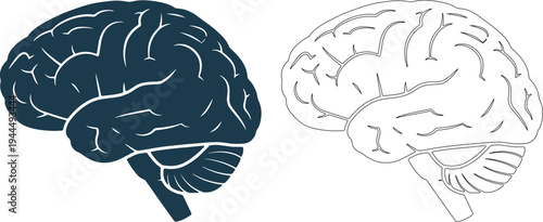 Brain gear silhouette solid b 1 blue