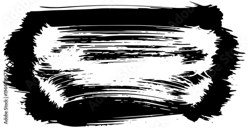 Bold black brushstroke on white background for creative design