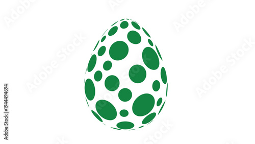 Green spotted egg illustration isolated on white background looks like a mysterious dinosaur or dragon egg from a fantasy world or game asset.